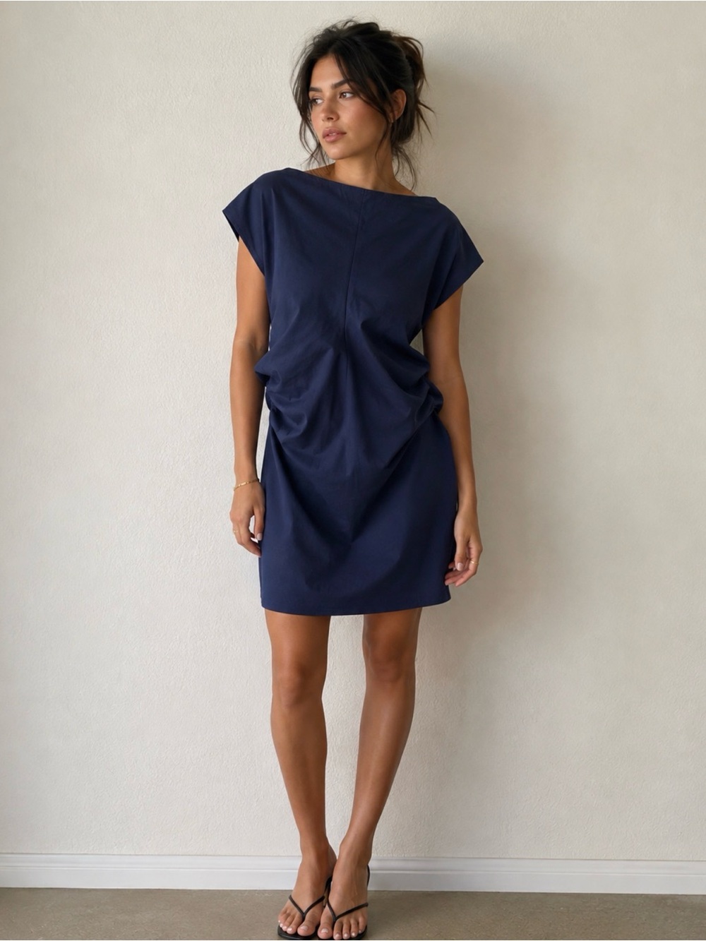 COS Navy Ruched Mini Dress Women’s size UK 38